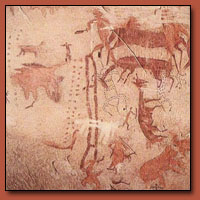 Pinturas rupestres en la cueva de Toquepala